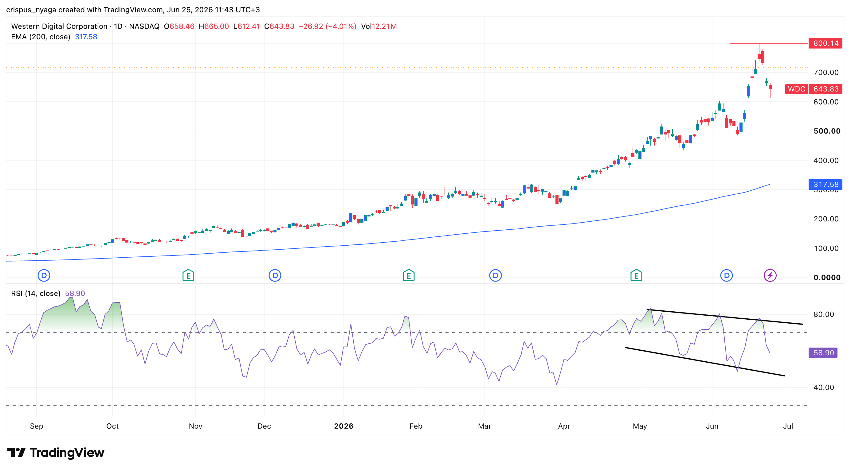 Western Digital stock