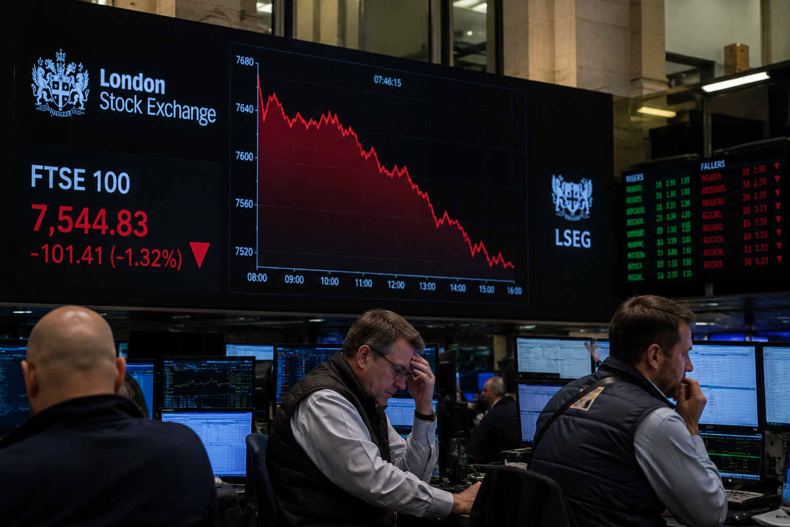 Investors seemed tense as UK stocks slipped