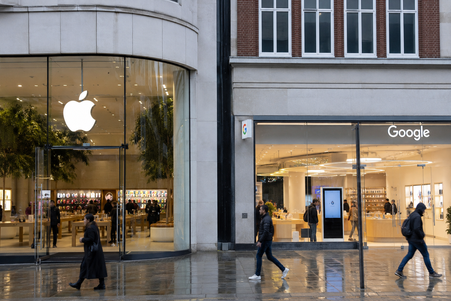 Apple and google stores in uk