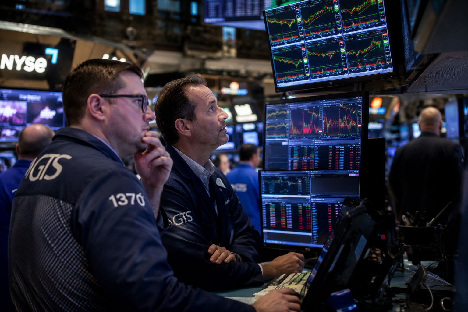 Investor looking down at a falling stock