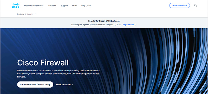 Cisco firewall website screen capture