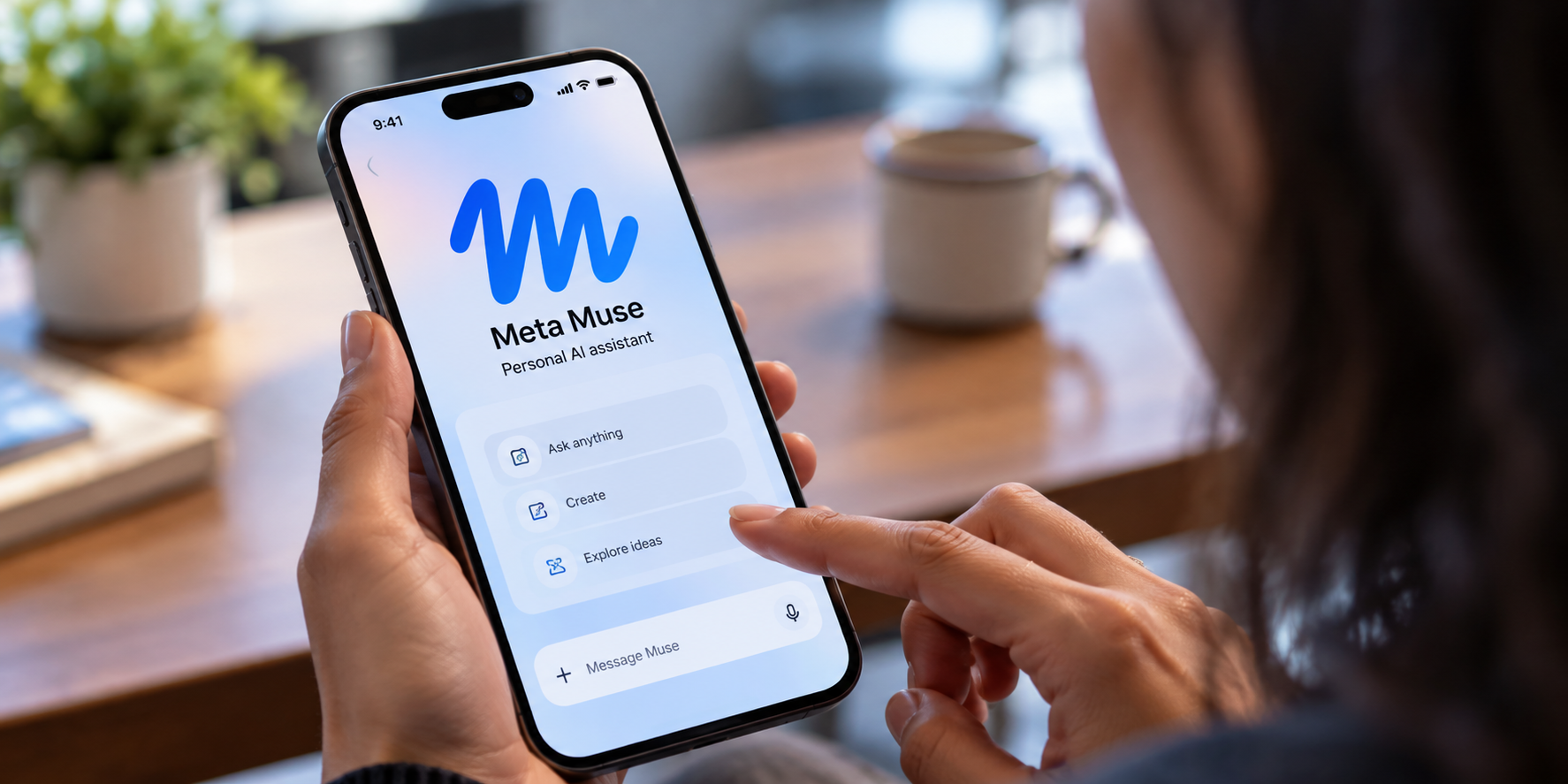 A person using meta muse on her phone