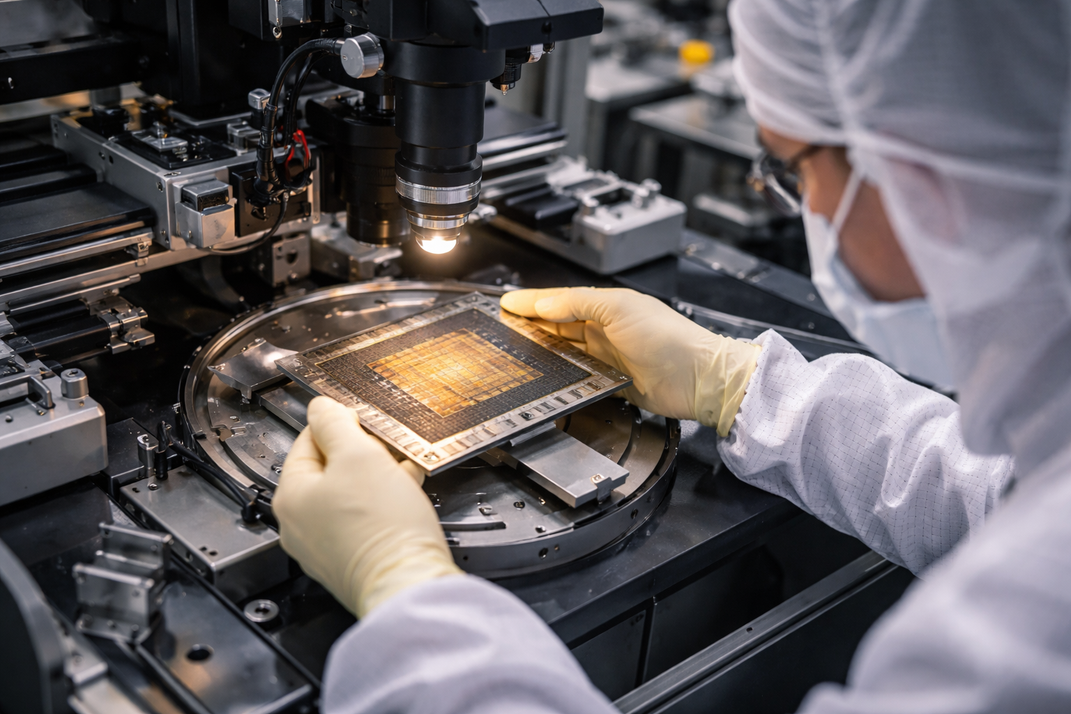 an engineer making an ai chipset