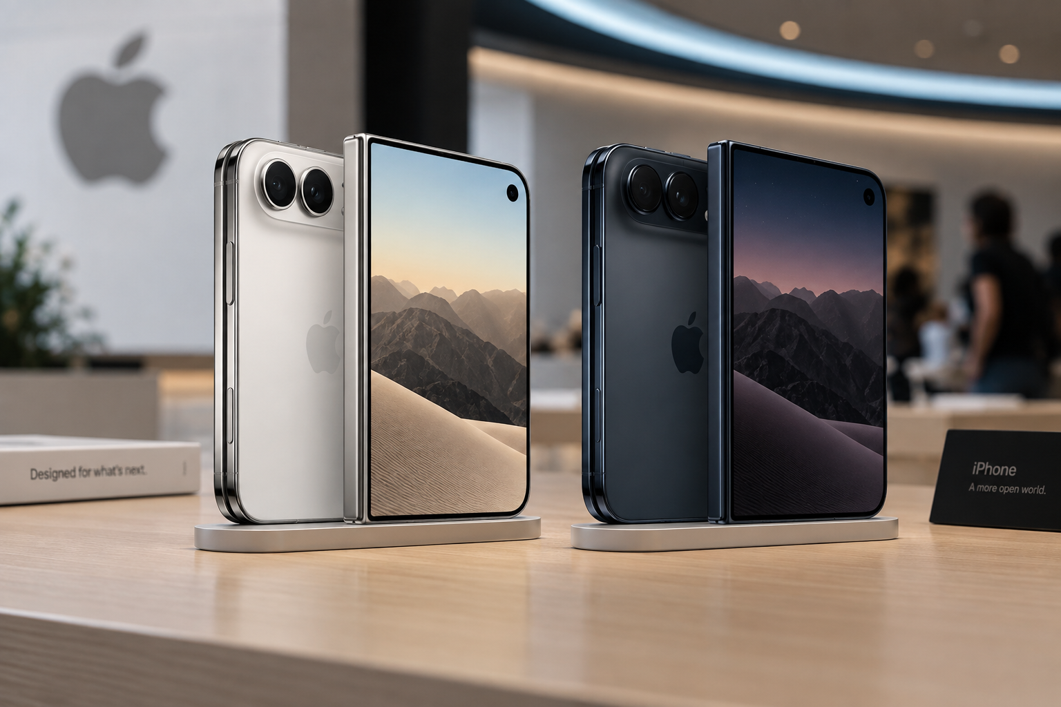 iPhone duo models in a store