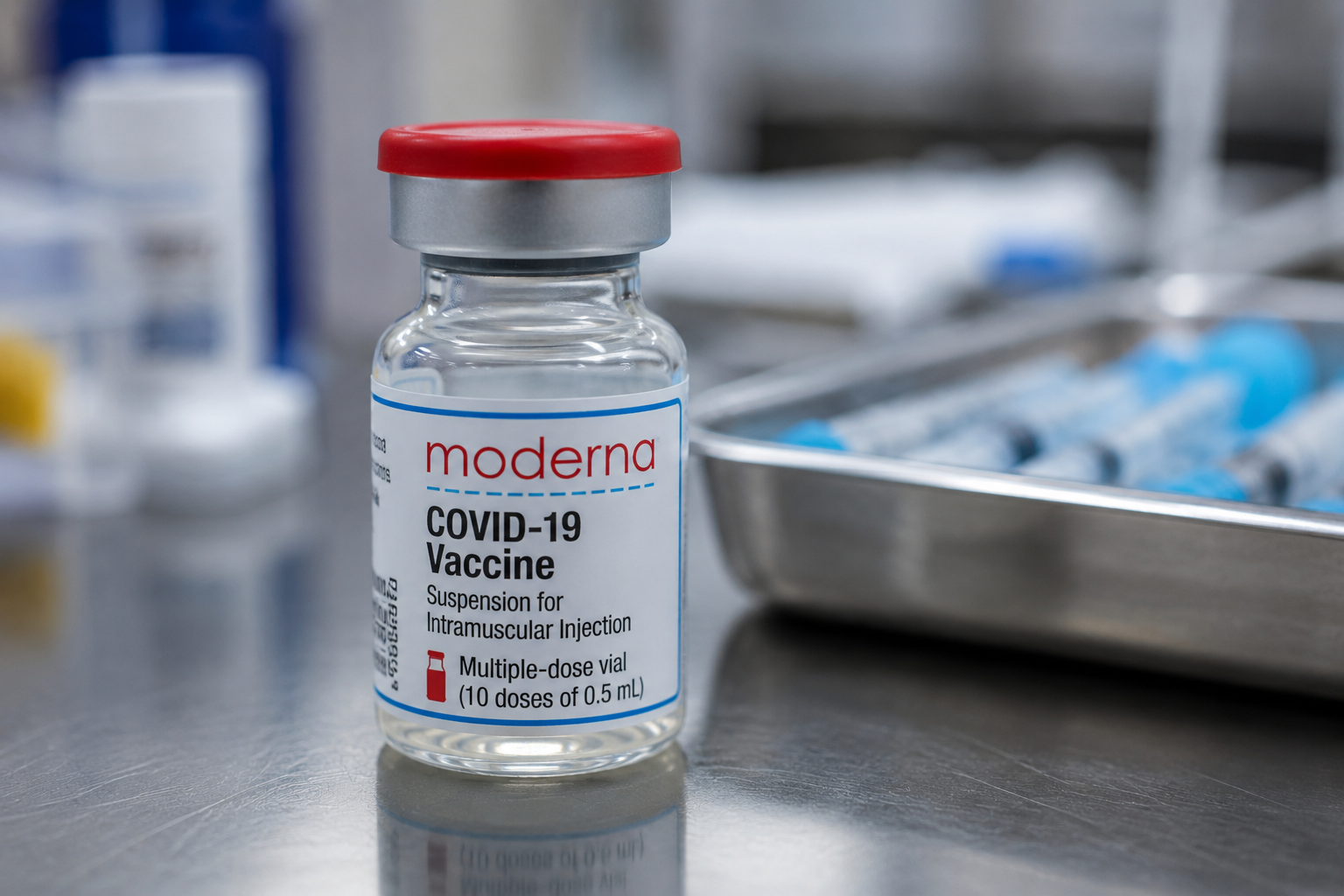 Closeup of Moderna vaccine