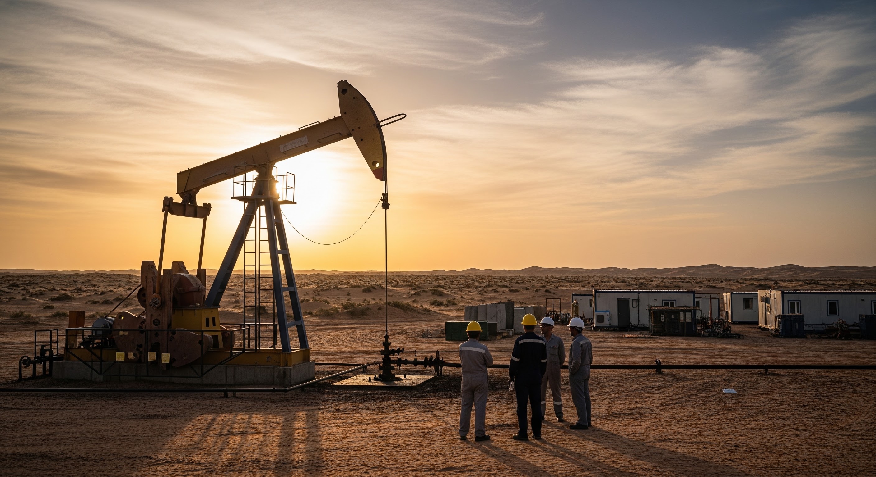 Crude oil pump in a desert