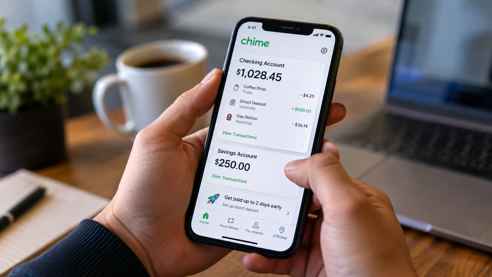 A person using Chime's app