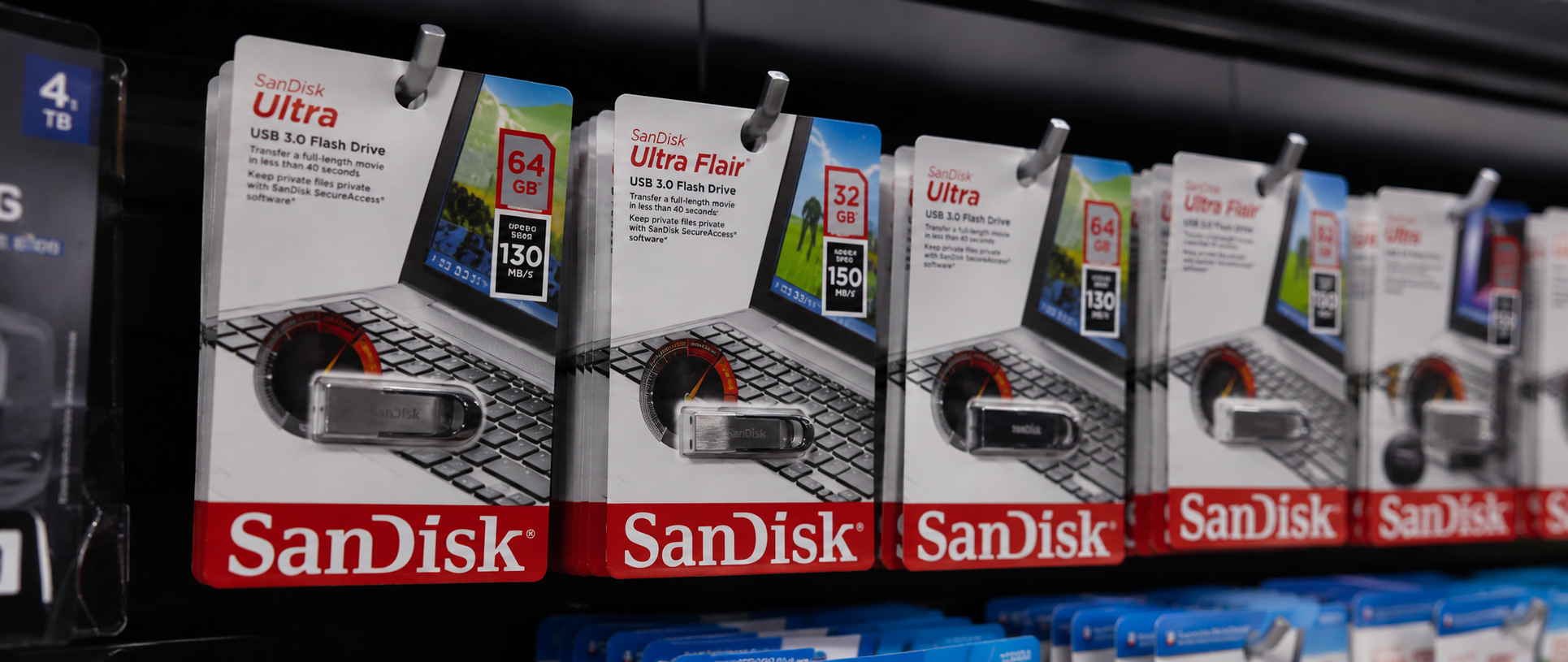 SanDisk products at a store