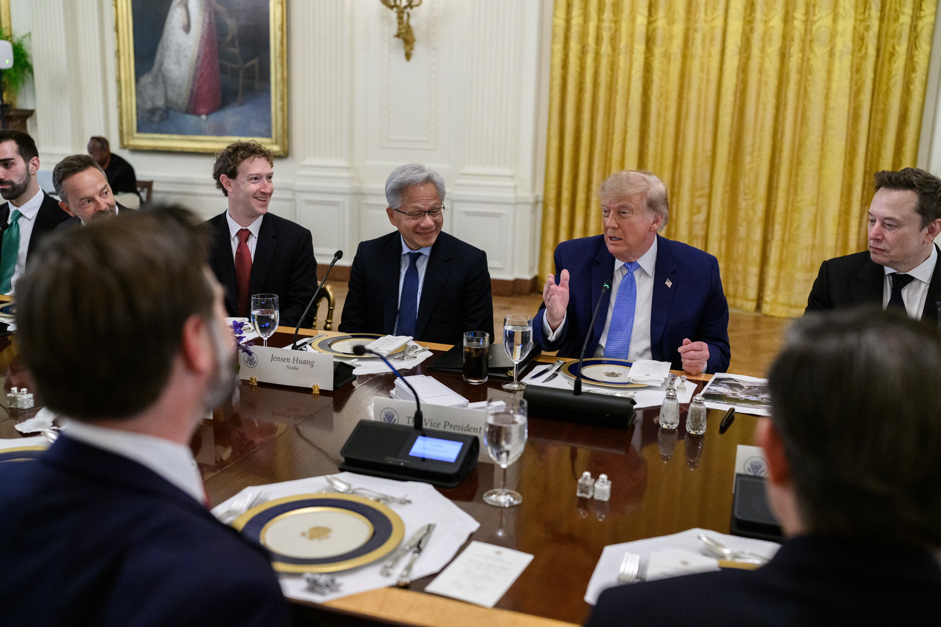 Trump, Musk, Huang at White House