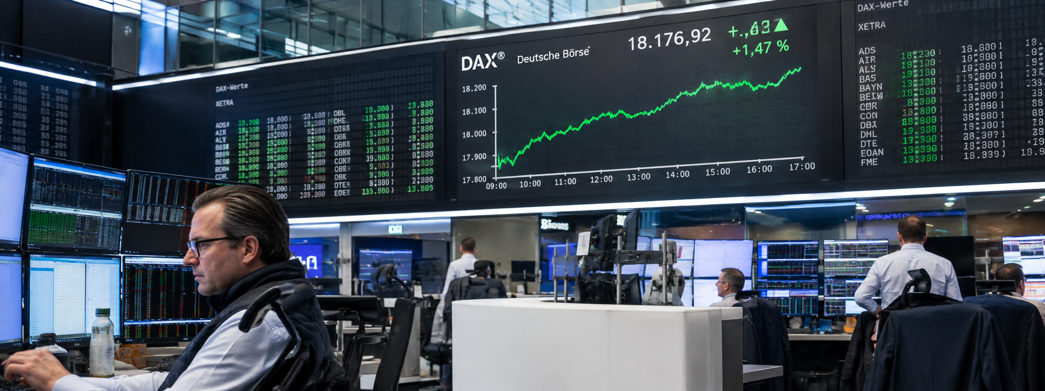 investors at Frankfurt Stock Exchange